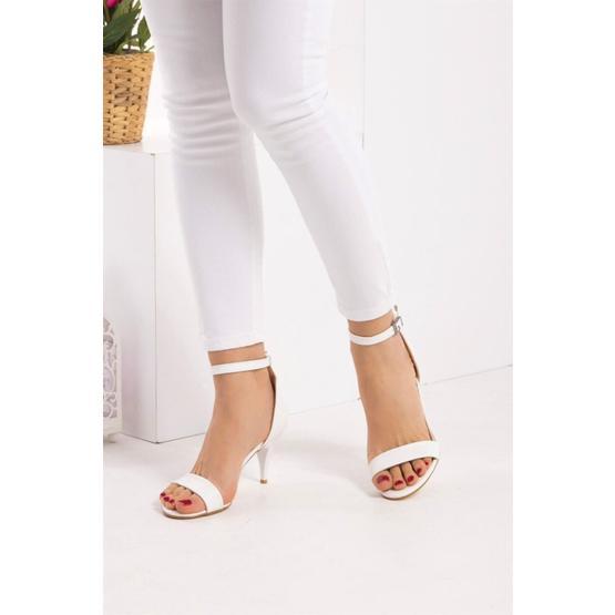 Fox Shoes D340040009 Beyaz Kadın Topuklu Ayakkabı