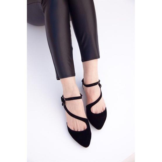 Fox Shoes D726016902 Siyah Kadın Babet