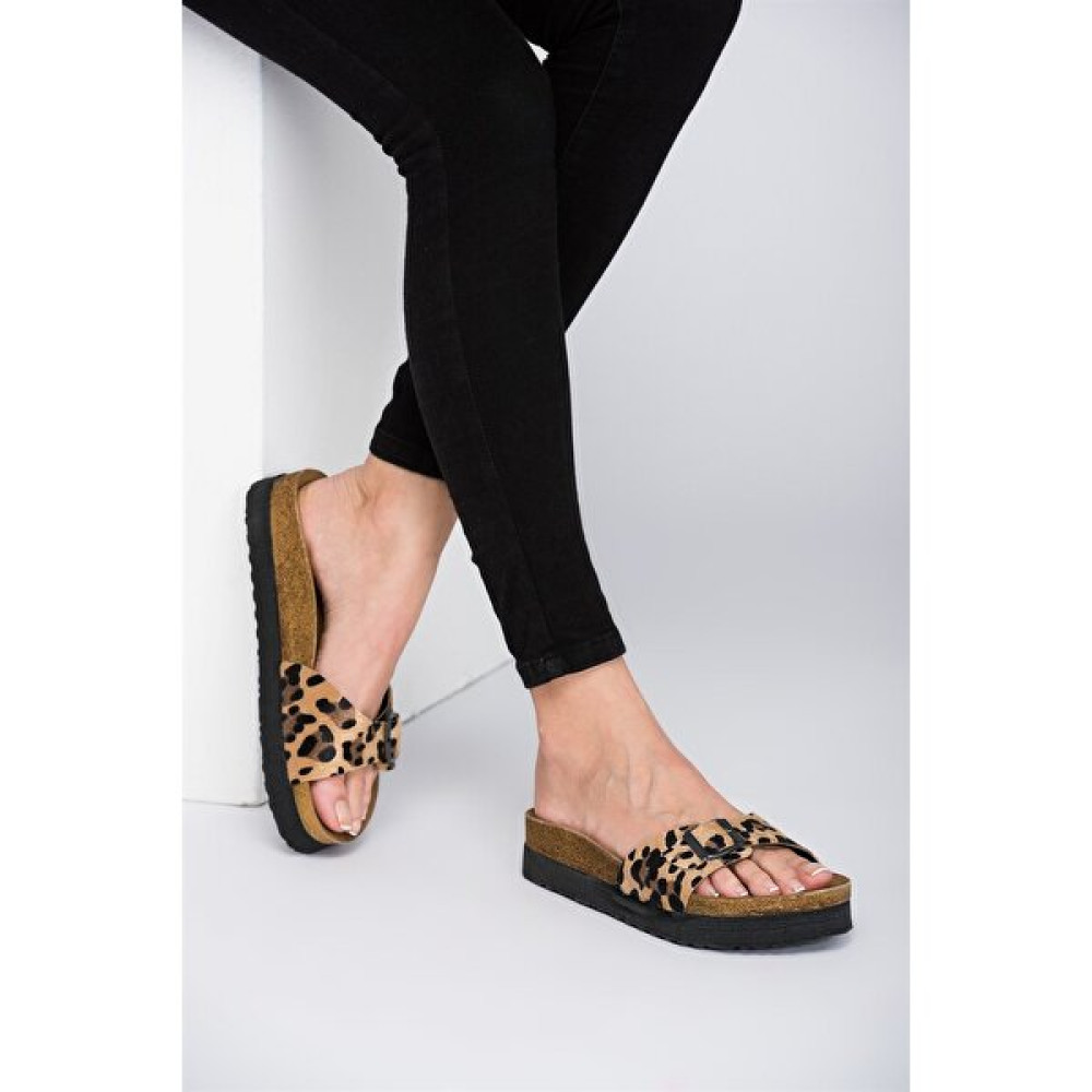 Fox Shoes Leopar Kadın Terlik D777824402 Kadın Terlikleri ve Sandaletleri Fiyatı