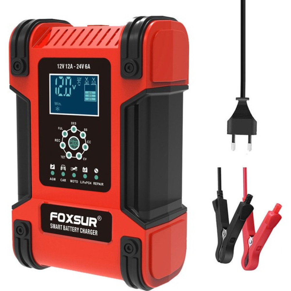 Foxsur Tam Otomatik 12V 24V 12A Akü Şarj Cihazı (Yurt Dışından) Akü Şarj Edici Fiyatı