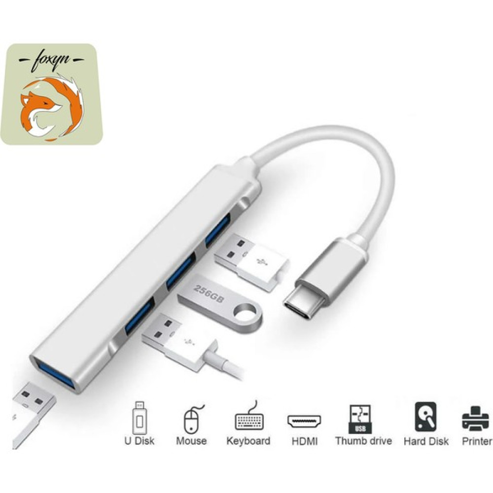Foxyn Fxn-08 Type-C To 4* USB Otg Çoğaltıcı Splitter 5 Gbps Çevirici Hub Adaptör Bilgisayar Çevirici ve Adaptörü Fiyatı