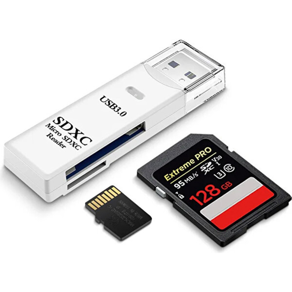 Foxyn FXN-143 Tf USB Kart Okuyucu Bellek USB 3.0 Mikro Sd Kart USB Adapter Çevirici-Beyaz Hafıza Kartları Fiyatı