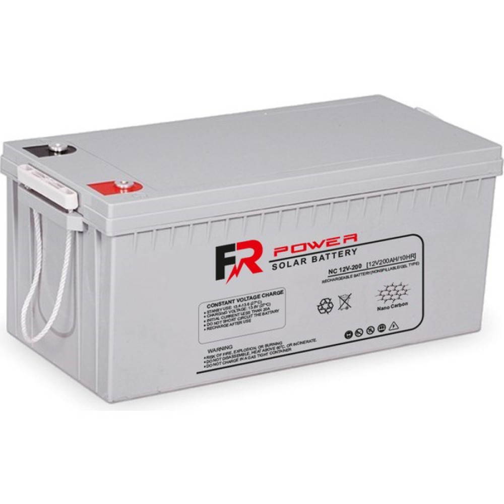 FR Power 12V 200AH Jel Akü Nanocarbon Deep Cycle Akü Fiyatı
