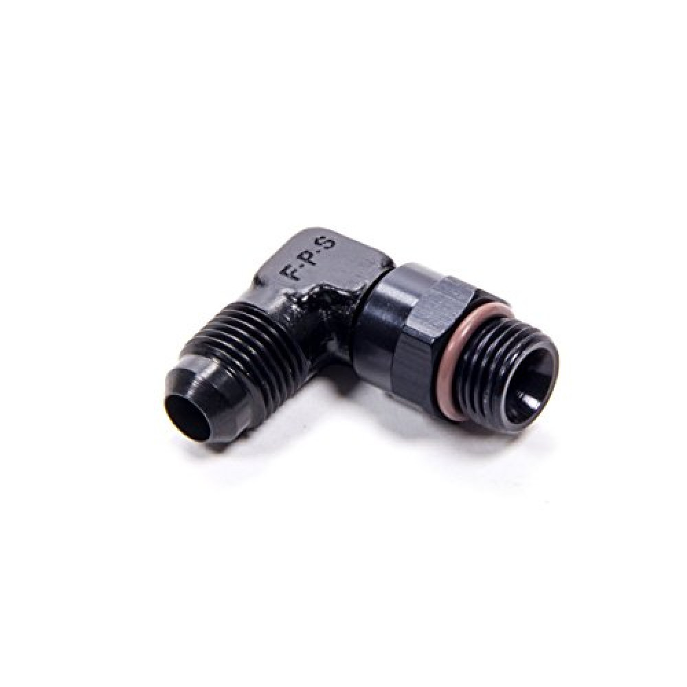 Fragola 499206-BL #6 x 9/16-18 90° Swivel Adapter , Black