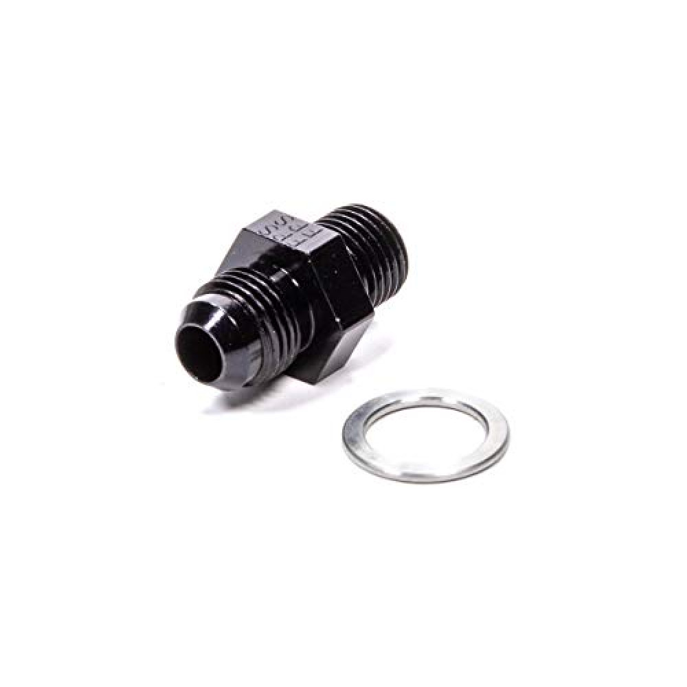 Fragola Fitting, Adapter, Straight, 6 AN Male to 1/4 in NPS Male, Aluminum, Black Anodized, Each