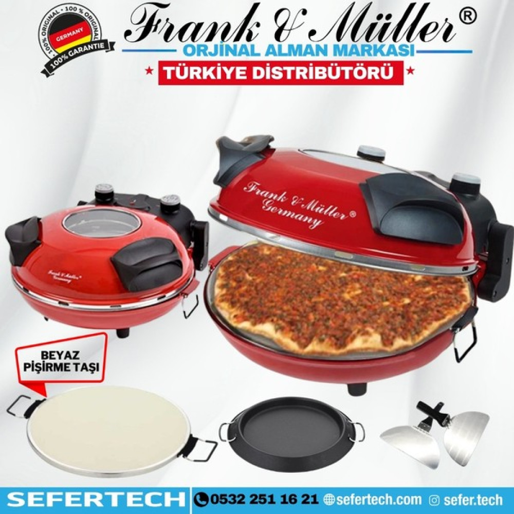 Frank & Müller Germany | Kırmızı Klasik Versiyon Taş Fırın Seti | Pizza ve Lahmacun Makinesi Tencere / Tava Setleri Fiyatı