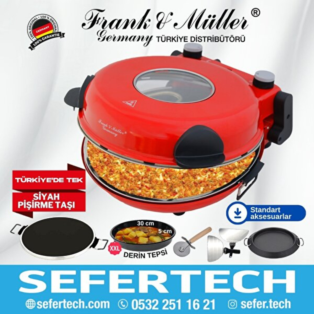 Frank & Müller Germany | Taş Fırın | Pizza, Lahmacun ve Grill Makinesi | Kırmızı Mini / Midi Fırınlar Fiyatı