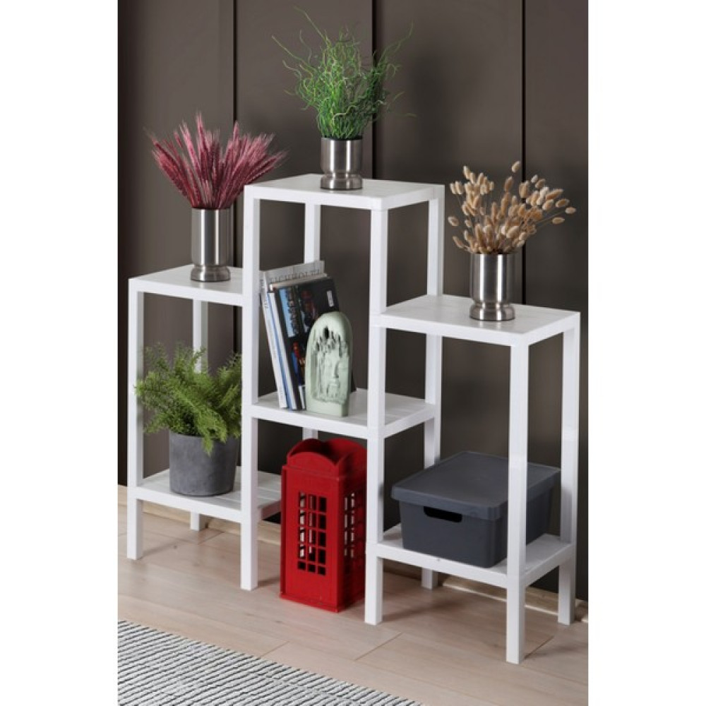 Frapan Home 6 Raflı Plastik Raf Ünitesi Saksılık Çiçeklik Saksı Standı Dekoratif Raf Beyaz Saksı ve Aksesuarları Fiyatı