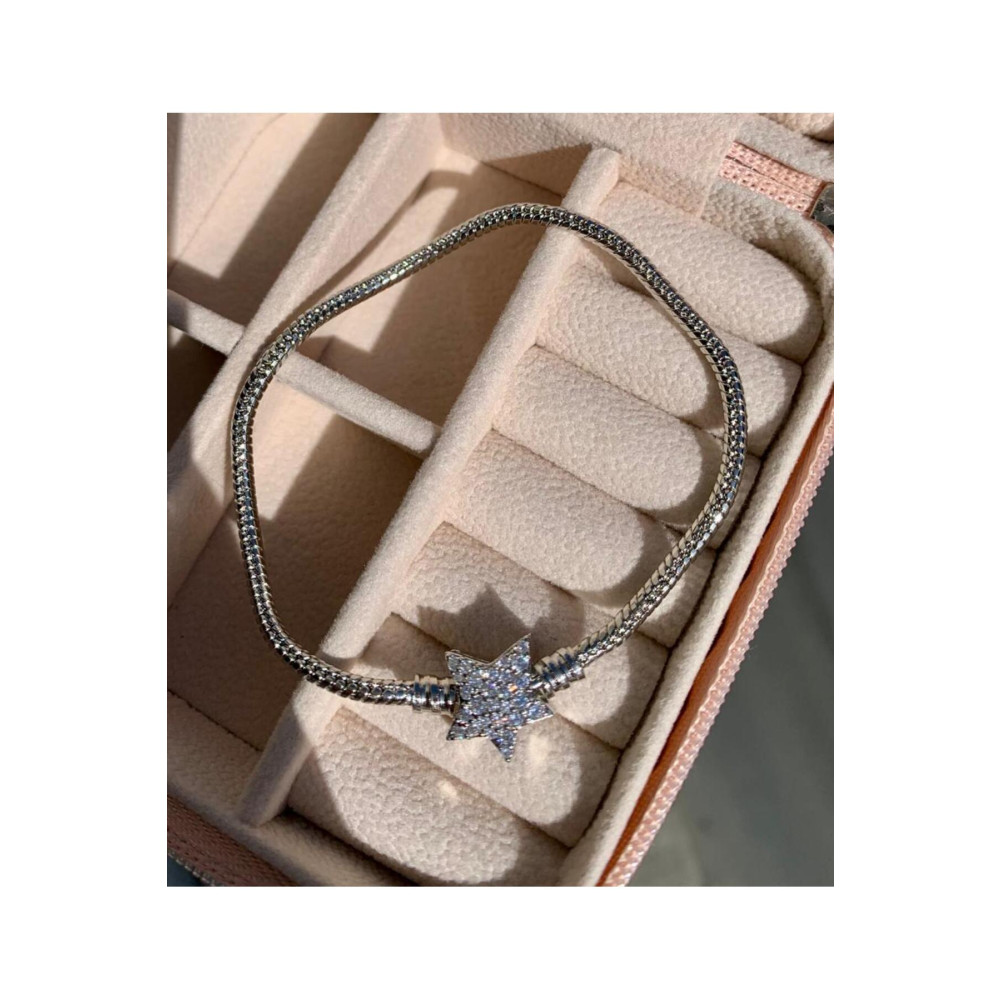 frappantjewelry Yıldız Charm Paslanmaz Gümüş Ve Gold Renk Çelik Bileklik 18-19 cm Beden Çelik Bilezik Fiyatı