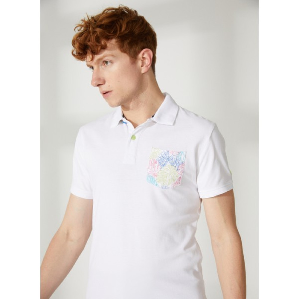 Fred Mello Beyaz Erkek Polo T-Shirt FM23S26QUWHITE Erkek T-shirt Fiyatı