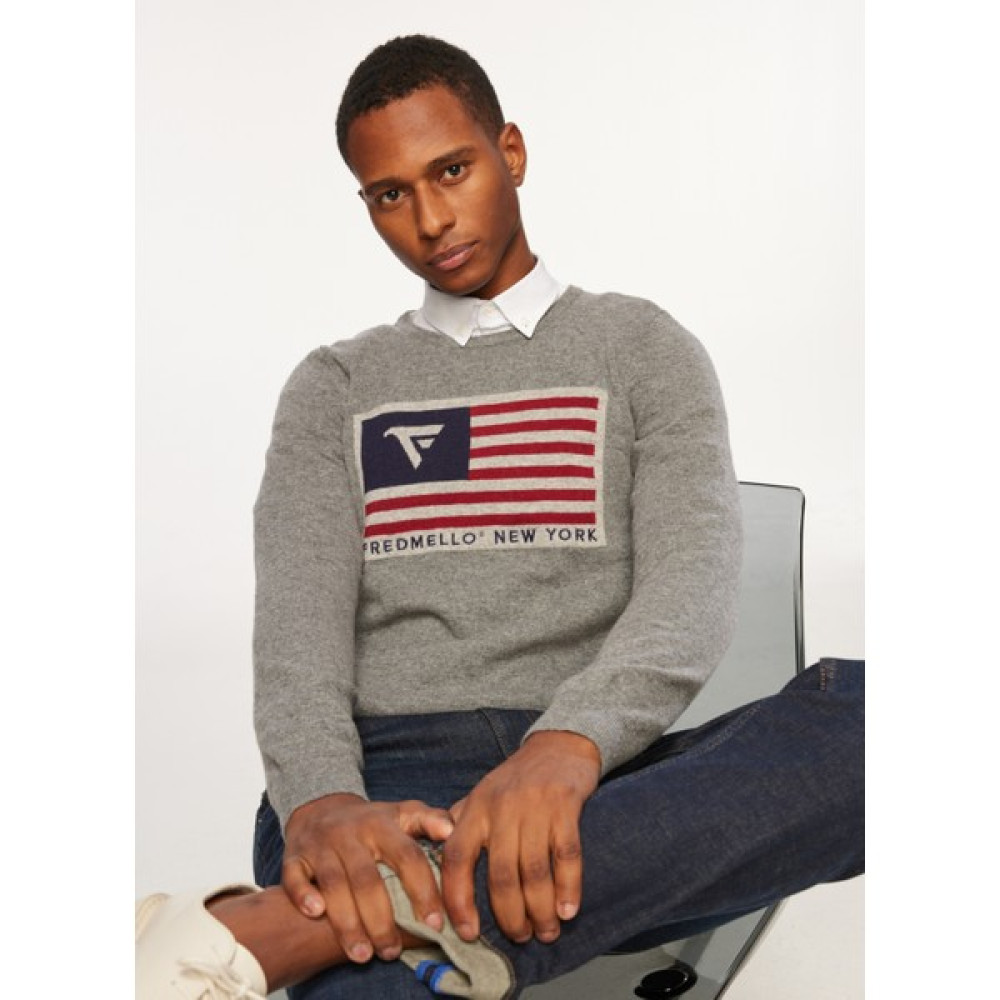 Fred Mello Bisiklet Yaka Gri Melanj Erkek Sweatshırt Fm23W23Mg Erkek Sweatshirt Fiyatı