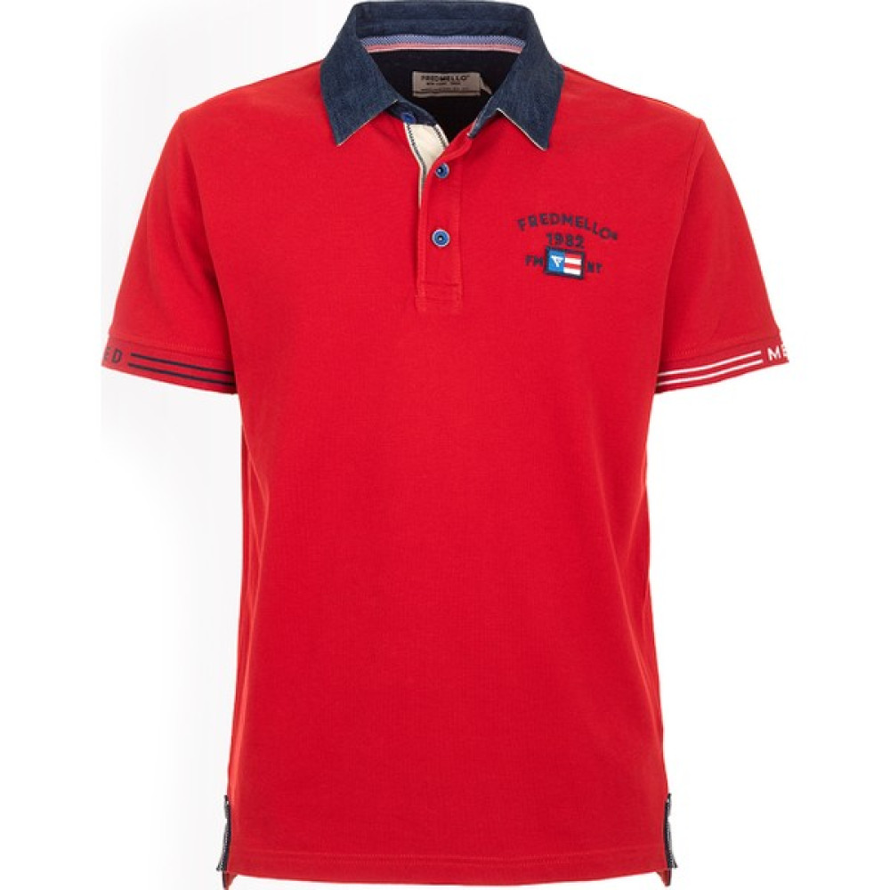Fred Mello Kırmızı Erkek Polo T-Shirt FM23S23QCRED Erkek T-shirt Fiyatı