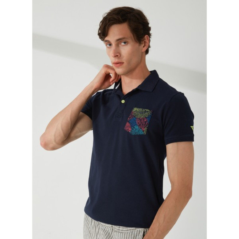 Fred Mello Mavi Erkek Polo T-Shirt FM23S26QUBLUE Erkek T-shirt Fiyatı