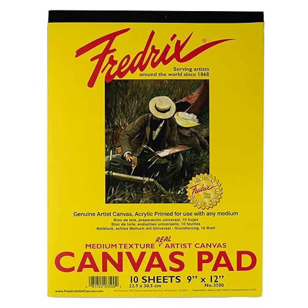 FREDRIX Creative Series White Canvas Pad, 9" x 12"
