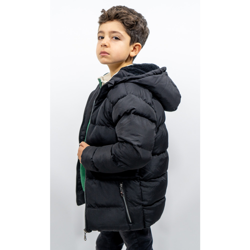 FREE ARSLAN COLLECTİON Erkek Çocuk Su Ve Rüzgar Geçirmez Içi Peluş Kalın Sabit Kapüşonlu Siyah Çocuk Mont 6-7 Yaş Beden Bayan Mont Fiyatı