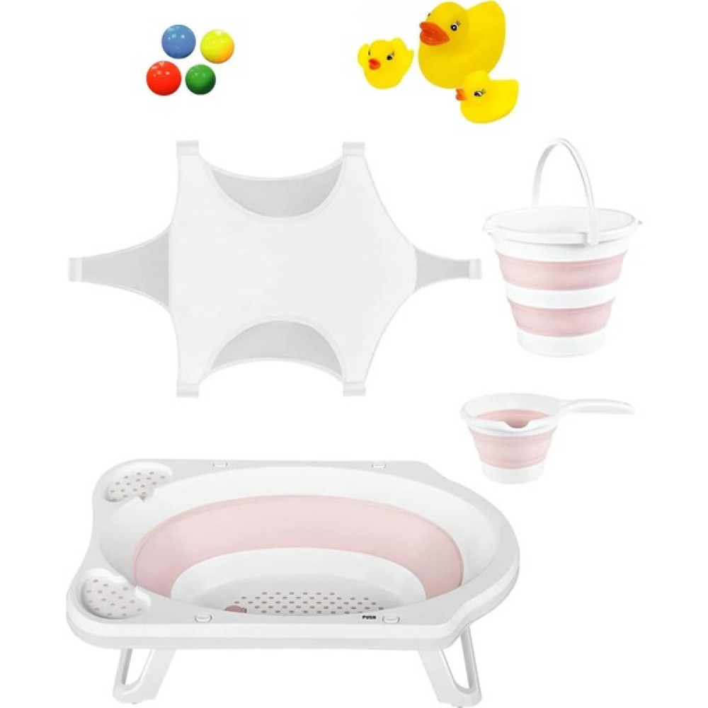 Free Baby Katlanır Küvet Bebek Yıkama Banyo Seti 6 Parça - Pembe - Beyaz Bebek Banyo Küveti Fiyatı