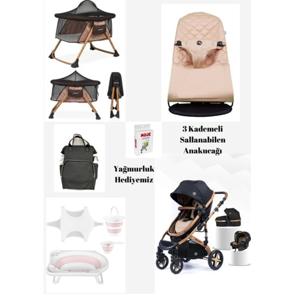 Free Bebek Travel Sistem  Bebek Arabalı  10 Parça Bebek Çeyiz Seti - Gold Oto Boyaları Fiyatı