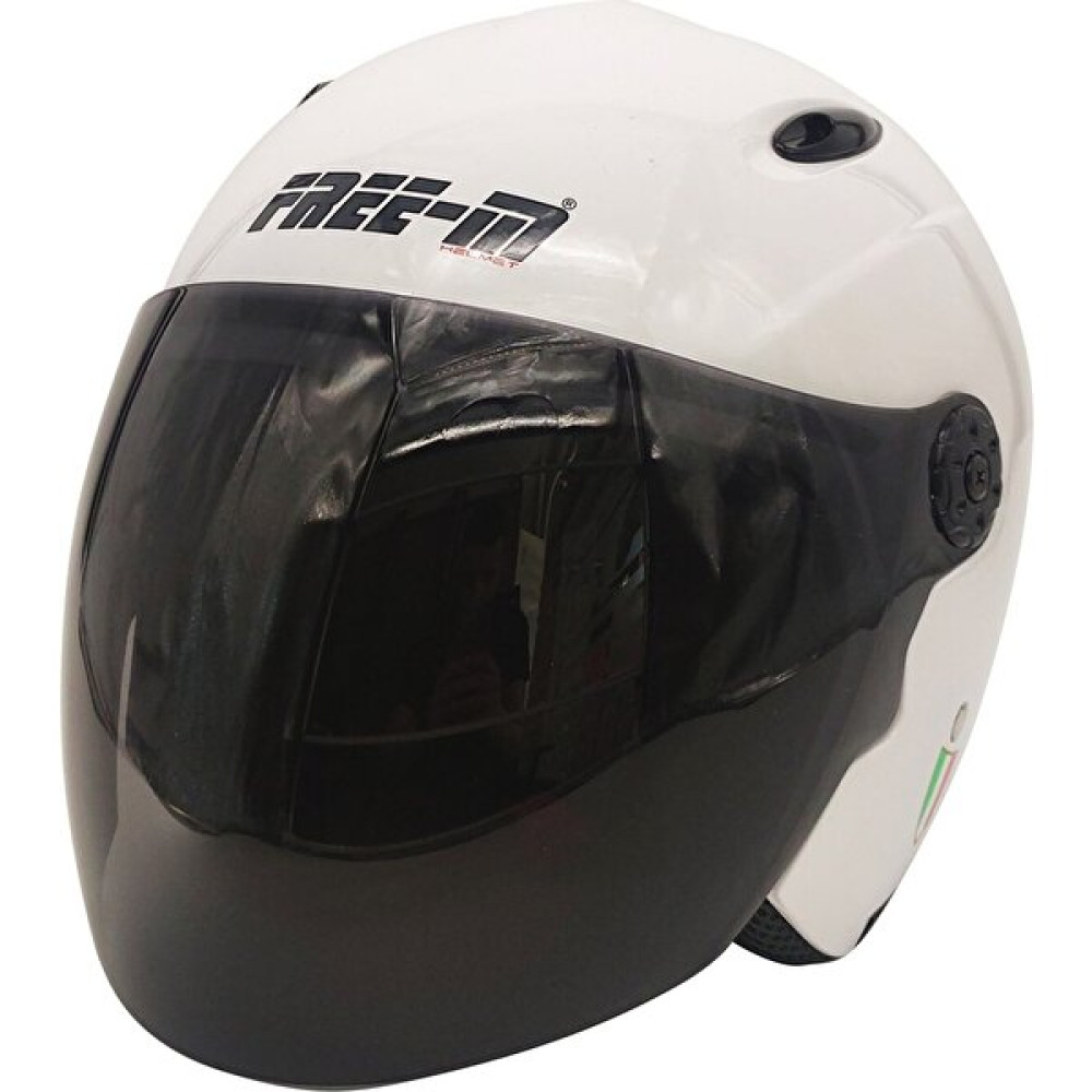 Free-M 601 Yarım Kask Beyaz (Siyah Camlı) - XL Motorsiklet Kaskları Fiyatı