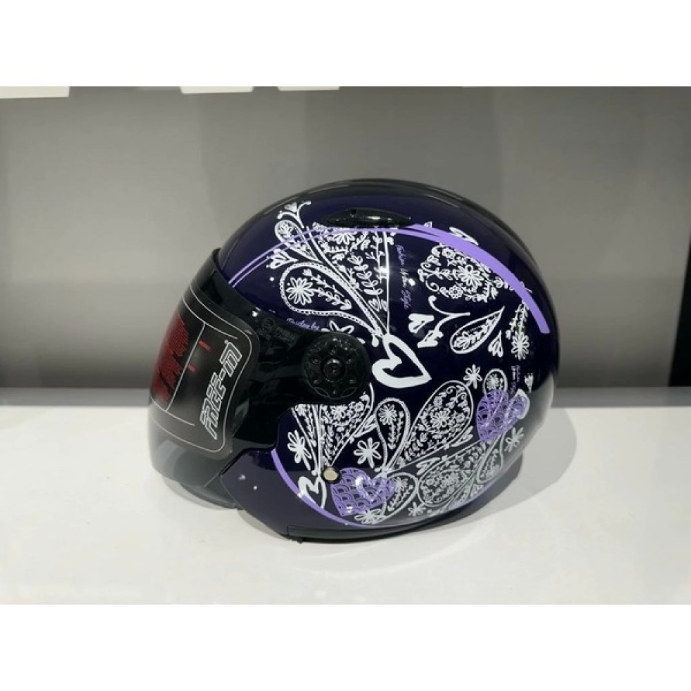 Free-M Kask Free-M 601 Çenesiz Mor Flower - S Motorsiklet Kaskları Fiyatı