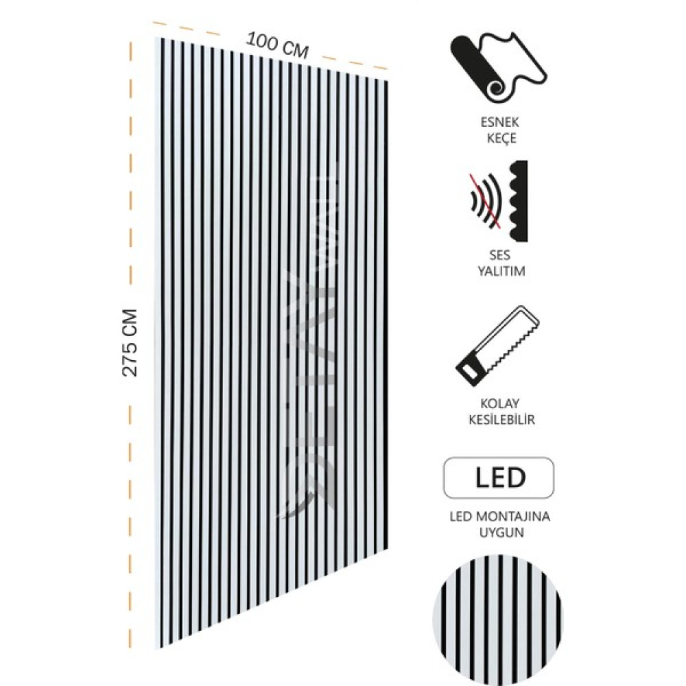Freehome Mdf Ahşap Akustik Duvar Paneli - 100 x 275 cm - Beyaz Ofis Mobilya Aksesuarları Fiyatı