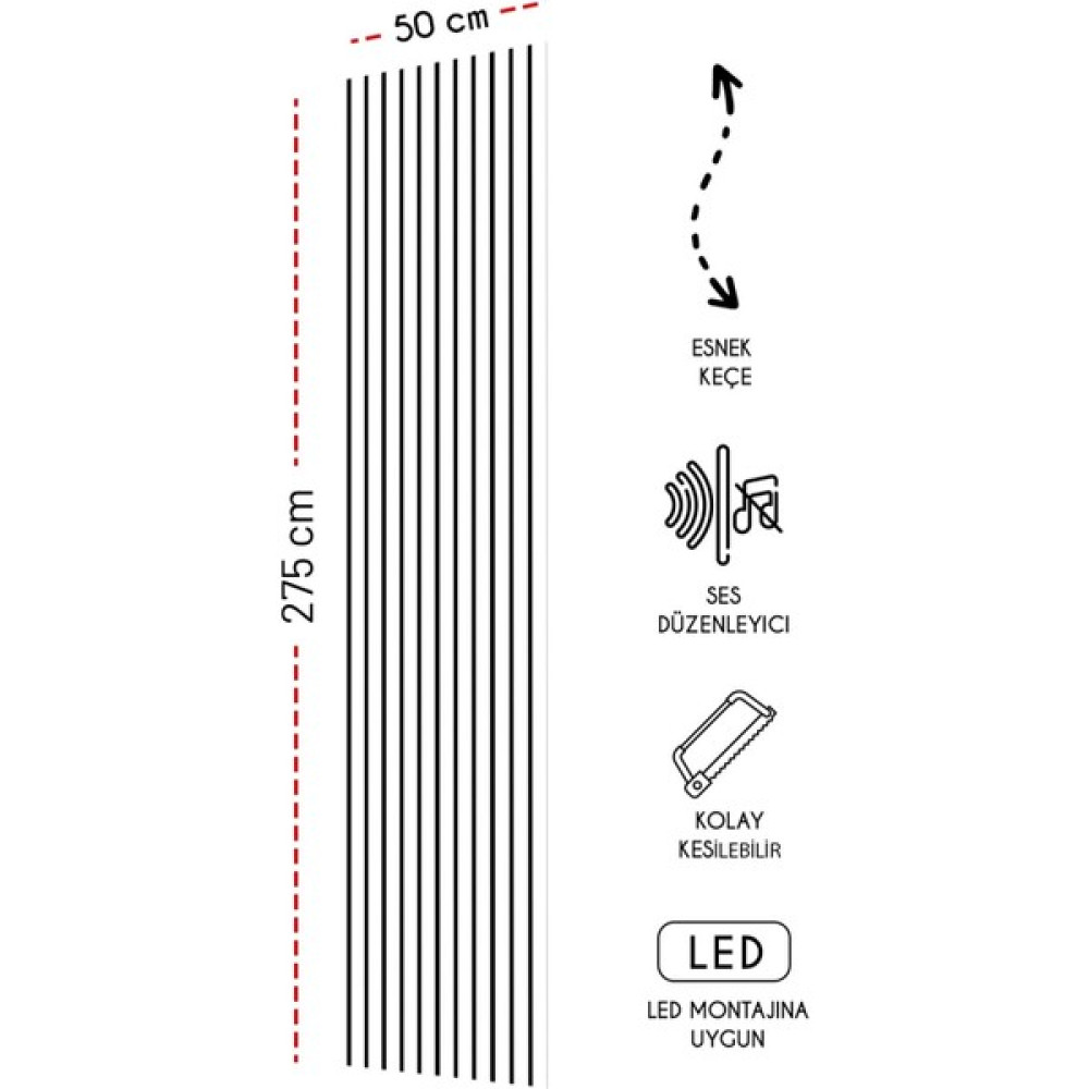 Freehome Mdf Ahşap Akustik Duvar Paneli 50 x 275 cm - Beyaz Ofis Mobilya Aksesuarları Fiyatı
