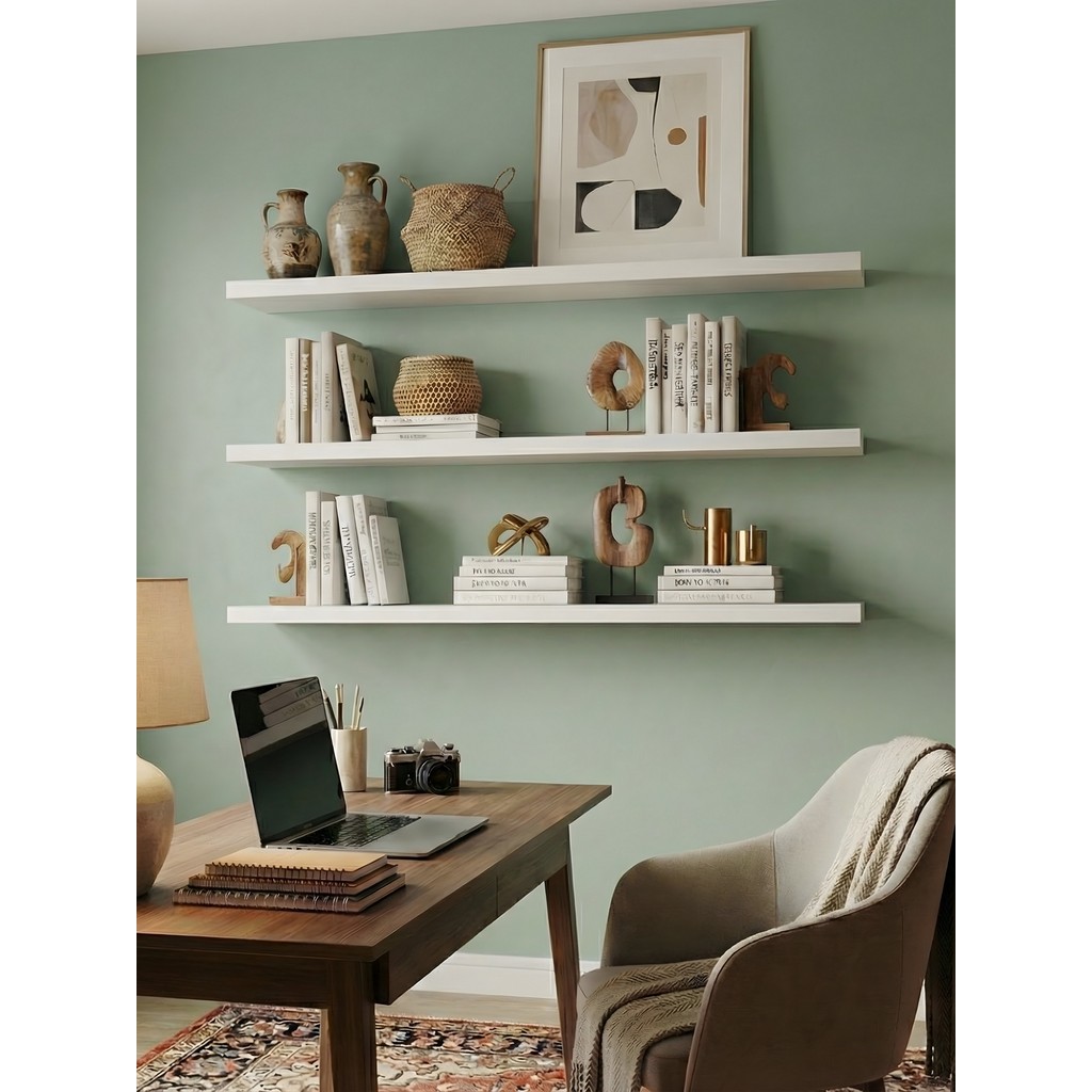 Freehome Premium Mdf Ürün Gizli Montajlı Uçan Raf 100X15 - 3 Adet Kitaplık Mutfak Banyo Salon Rafı - Beyaz Kitaplık Fiyatı
