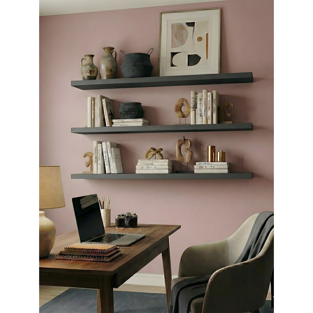 Freehome Premium Mdf Ürün Gizli Montajlı Uçan Raf 100X15 - 3 Adet Kitaplık Mutfak Banyo Salon Rafı - Siyah Kitaplık Fiyatı