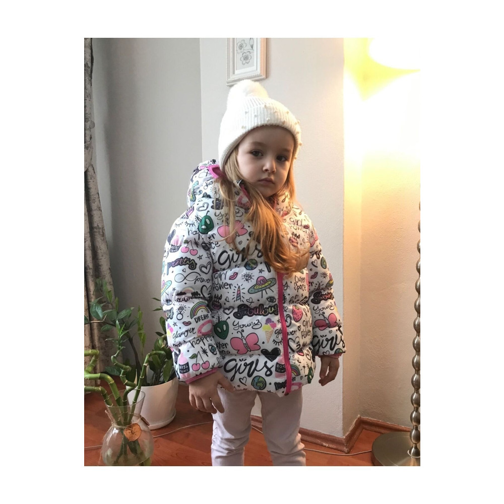 freemen Kız Çocuk Içi Polarlı Kürklü Kapüşonlu Girls Yazılı Kelebek Desenli Kışlık Şişme Mont Kaban Parka 4-5 Yaş Beden Bayan Mont Fiyatı