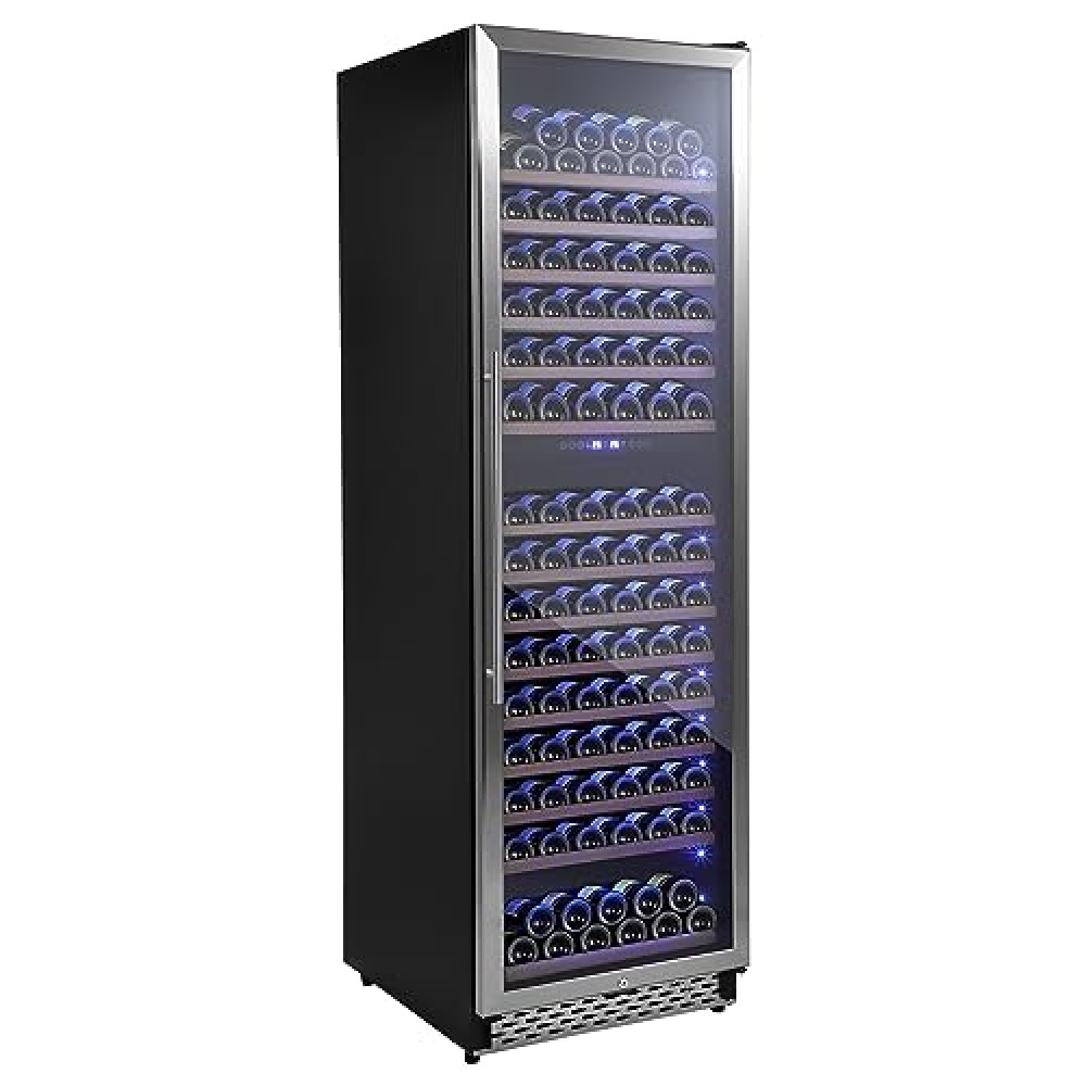 Freestanding Wine Cooler 24'' Wine Refrigerator 187 Bottles Professional Wine Cellars with Powerful Compressor Quiet Operation Intelligent Temperature Memory Tall Wine Storage Fridge