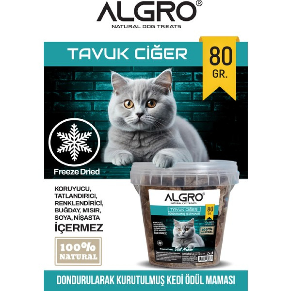 Freeze Dried Kedi Ödül Maması - Tavuk Ciğer Kova Ambalaj 80 gr Evcil Hayvan Ürünleri Fiyatı