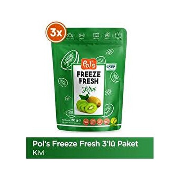 Freeze Fresh Kivi 3 Adet x 20 G Dondurularak Kurutulmuş Meyve Kuru Meyve Fiyatı