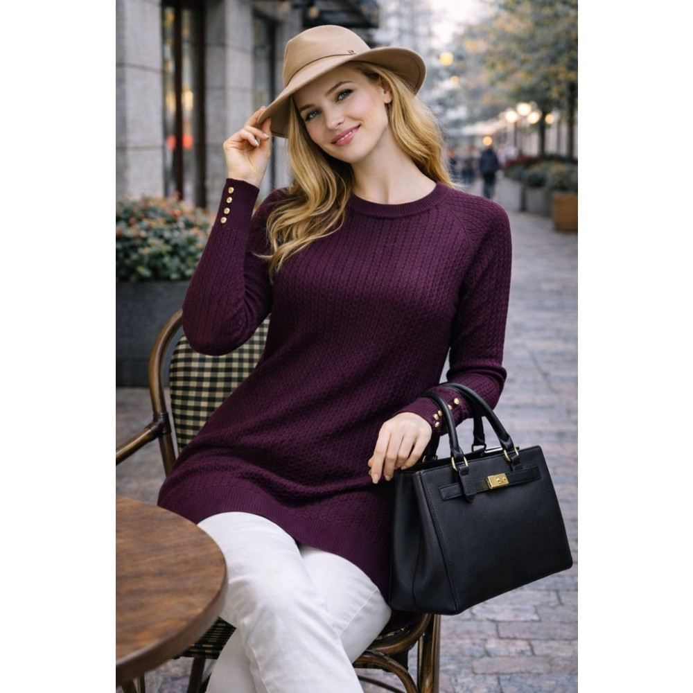 Fresh Moda Kadın Merserize Saç Örgü Standart Tunik Kazak Tunik Fiyatı