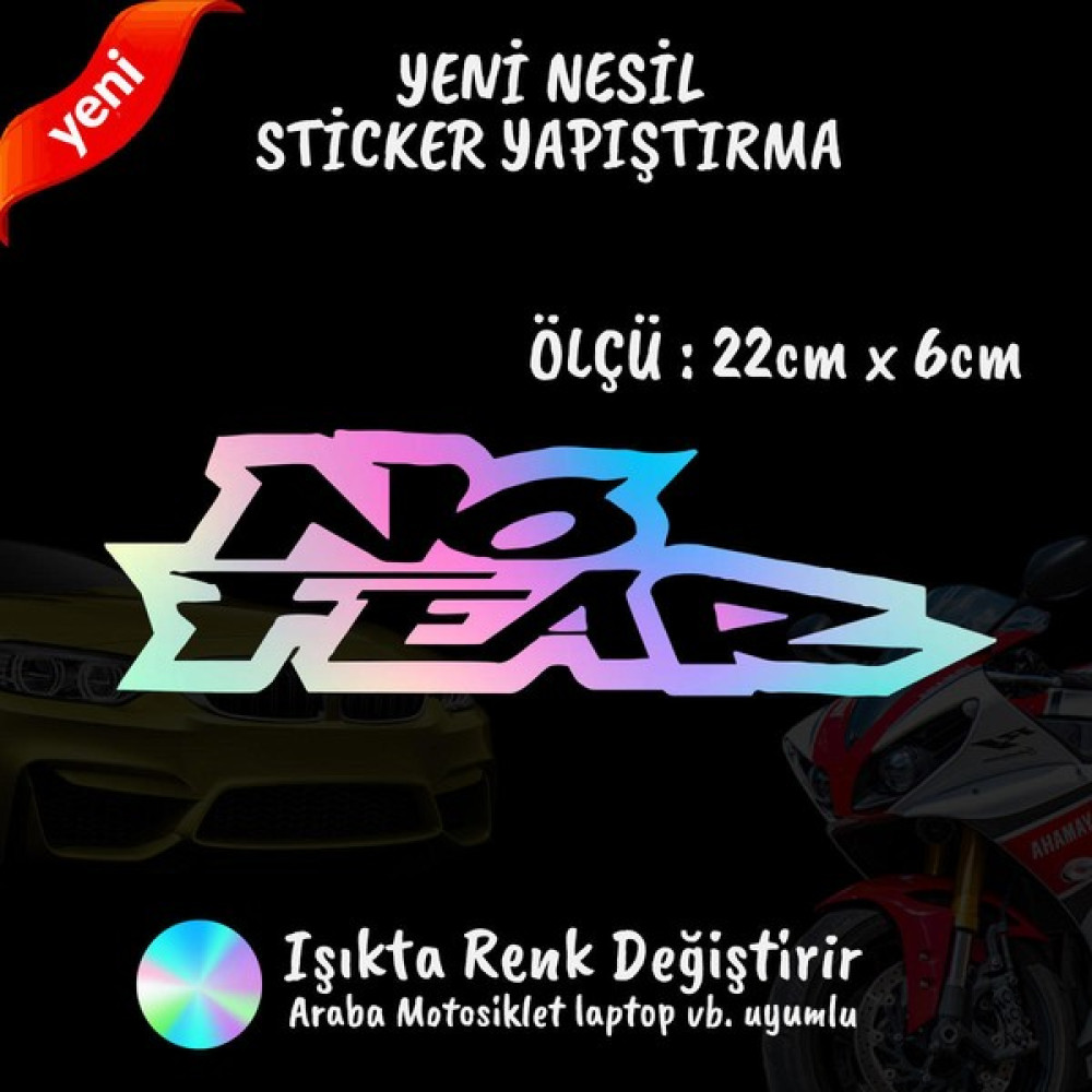 Fresh No Fear 2 Adet Hologram Sticker - Araba Motosiklet Kask Tablet Atv Kamyonet Uyumlu Oto Boyaları Fiyatı