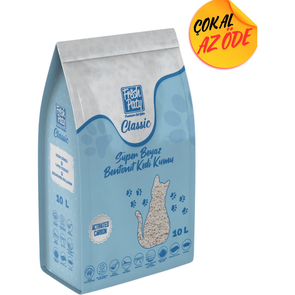 Fresh Paty Classic Aktif Karbonlu Kokusuz Kedi Kumu 10 Lt 2 Adet Diğer Fiyatı