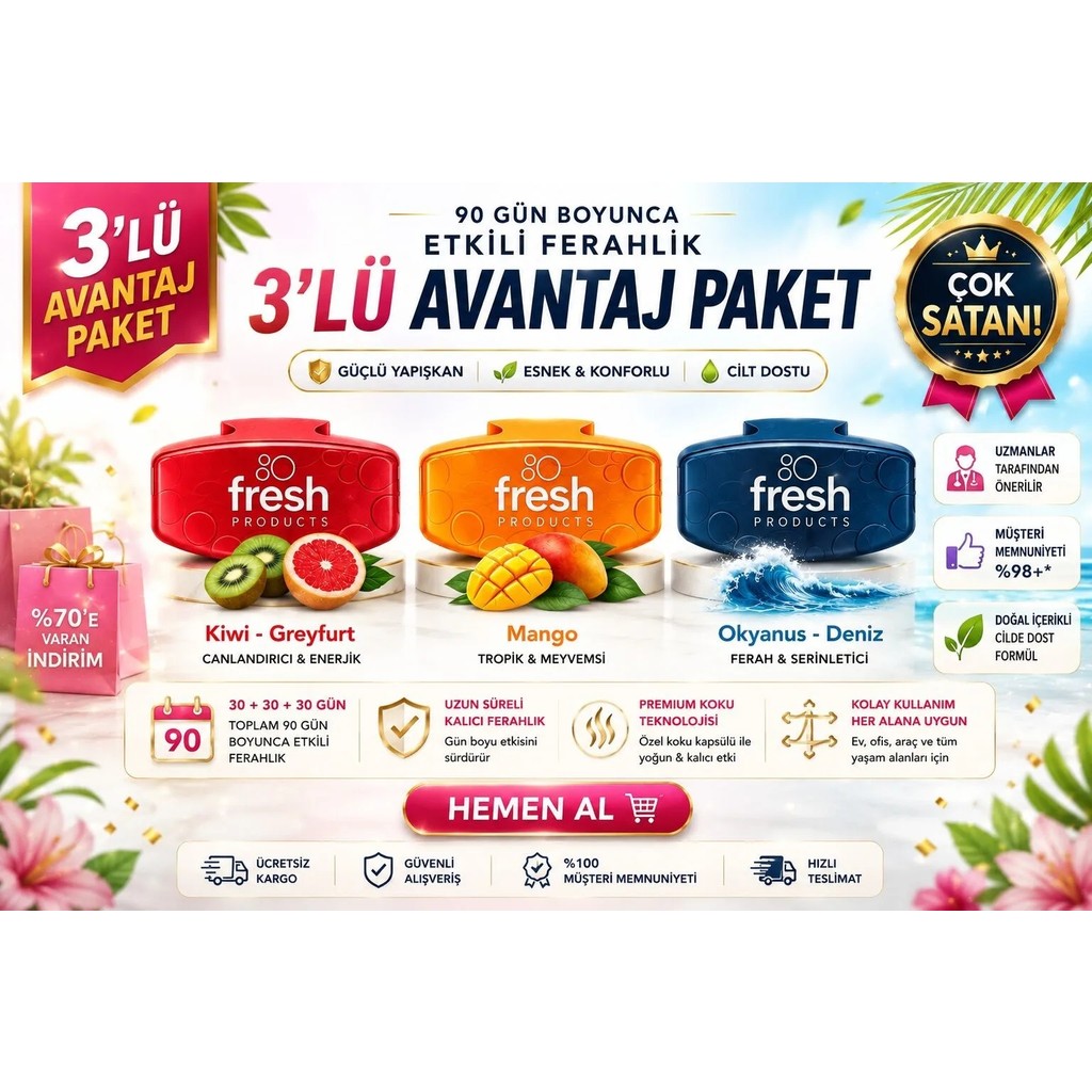 Fresh Products Fresh Clip 2.5 Klozet Kokusu – 3 Farklı Koku | 3’lü Avantaj Set Diğer Fiyatı
