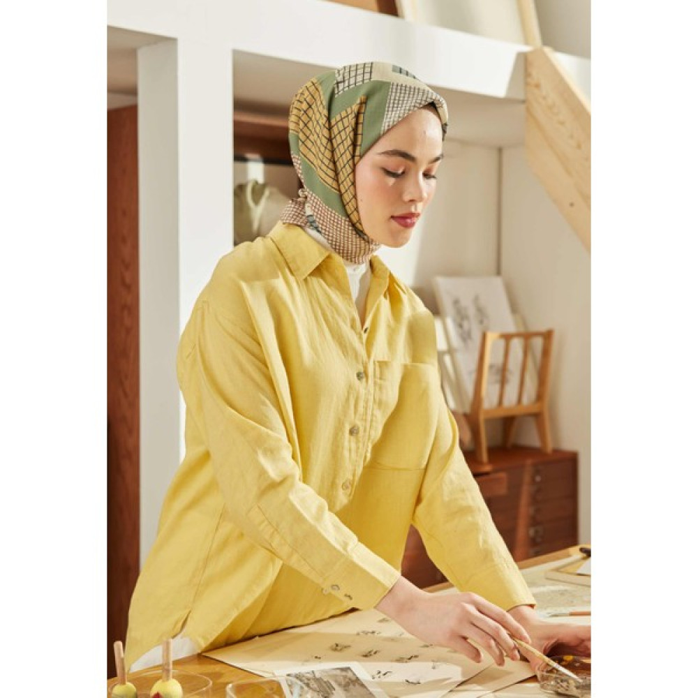 Fresh Scarfs Lyra Desen Pamuk Ipek Eşarp Camel Eşarp Fiyatı