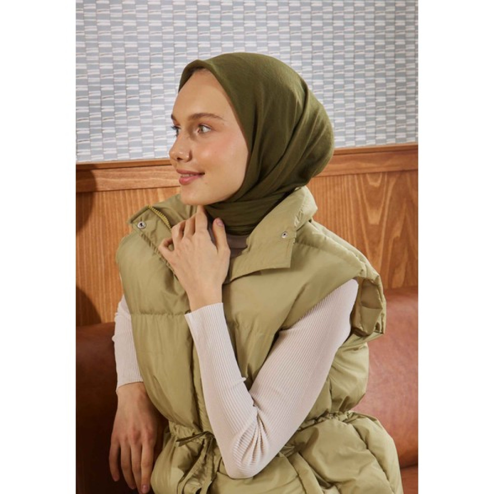 Fresh Scarfs Pamuk Crash Eşarp Zeytin Yeşili Eşarp Fiyatı