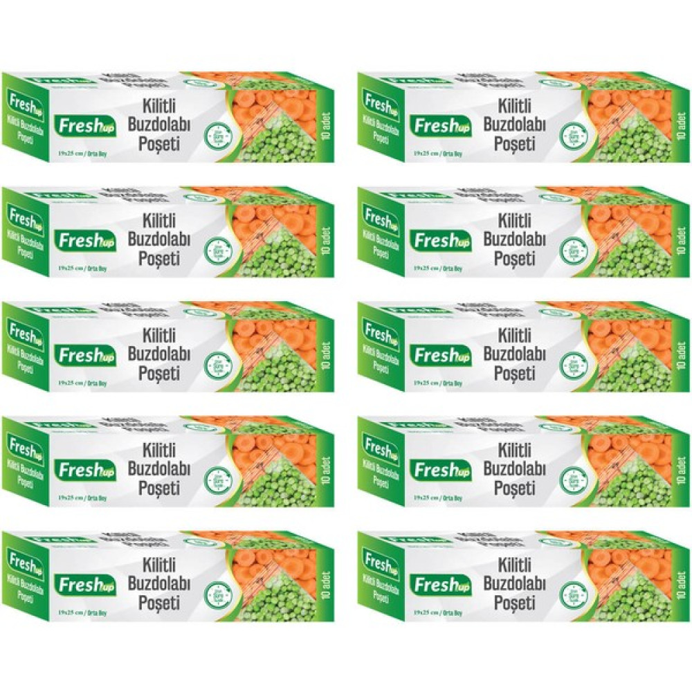 Fresh Up Ekonomik Kilitli Buzdolabı Poşeti 19 x 25 cm 100'lü - Renkli Buzdolabı Poşeti Fiyatı