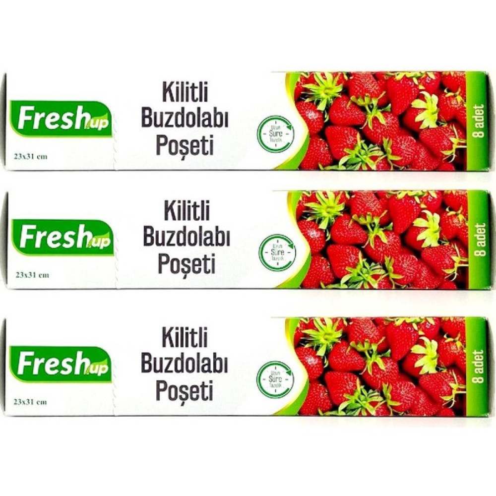 Fresh Up Fresh-Up 23X31 cm Büyük Boy Kilitli Buzdolabı Poşeti 24 Adet Buzdolabı Poşeti Fiyatı