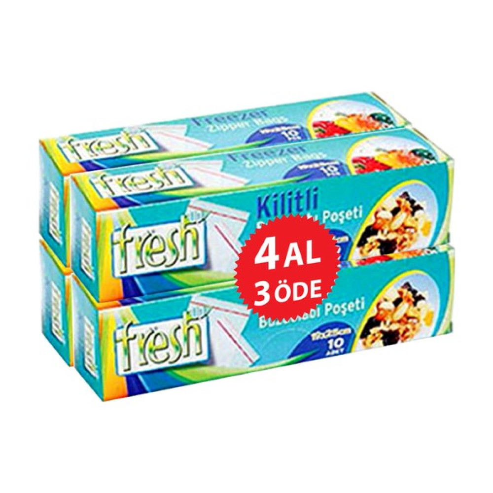 Fresh-Up Kilitli Buzdolabı Poşeti 19X25 cm 4'lü Oto Boyaları Fiyatı
