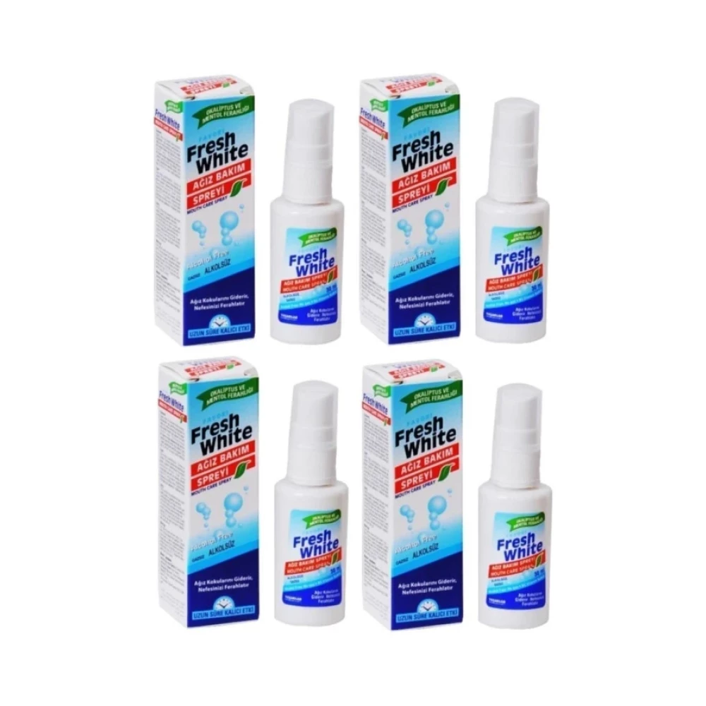 Fresh Whıte Ağız Kokusu Giderici Önleyici Sprey 4 Adet 30 Ml Ağız Gargara ve Spreyi Fiyatı