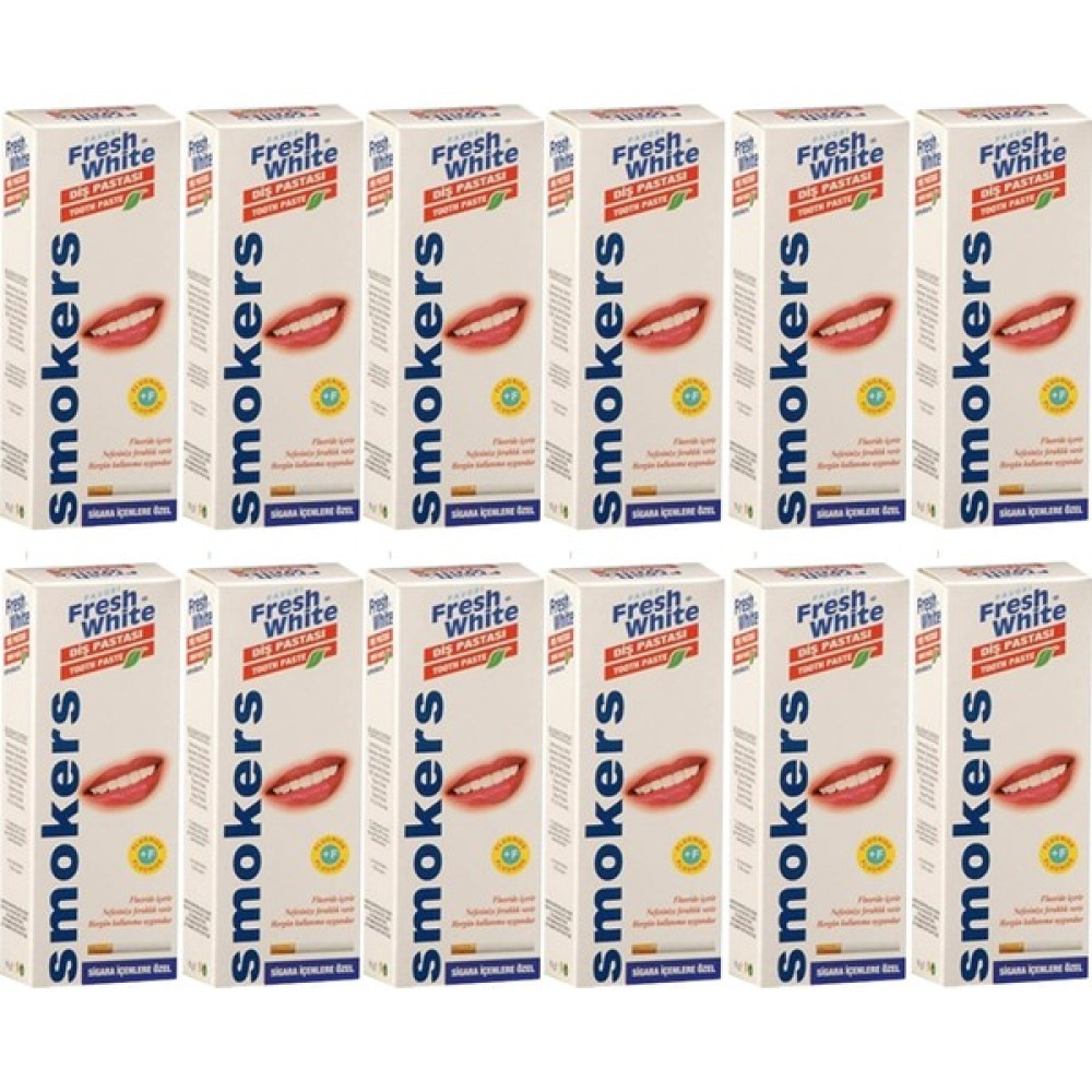 Fresh White Dış Pastası 90 Gr. - Smokers 12'li Paket Diş Beyazlatıcılar Fiyatı