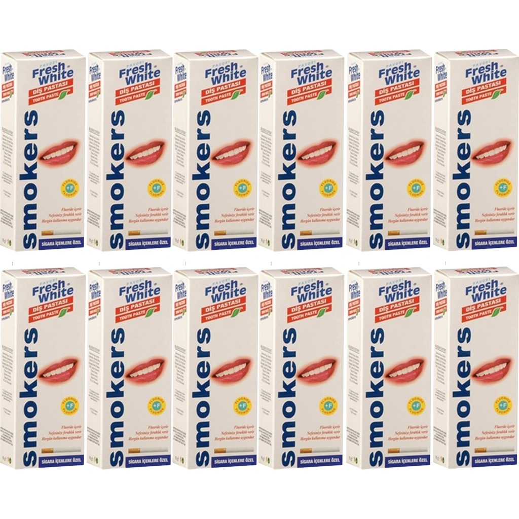 Fresh White Dış Pastası 90 Gr. - Smokers 12'li Paket Diş Beyazlatıcılar Fiyatı