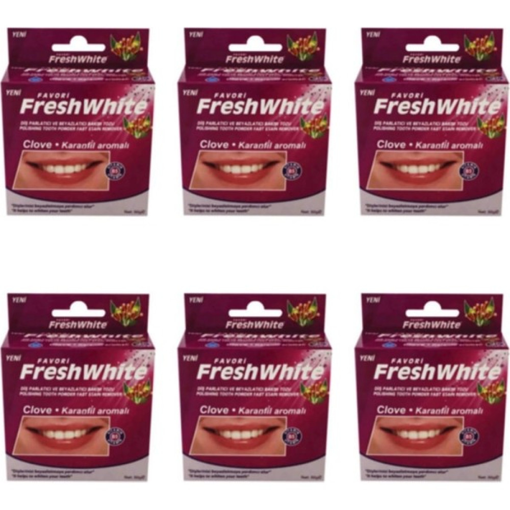 Fresh White Fresh Whıte 6 Paket Karanfil Aromalı Diş Beyazlatma Tozu - Diş Beyazlatıcı Toz Diş Beyazlatıcılar Fiyatı