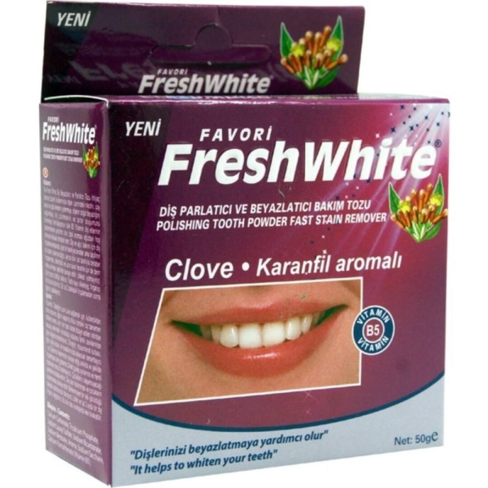 Fresh White Karanfil Aromalı Diş Parlatıcı ve Beyazlatıcı Bakım Tozu 50 gr - 1 Diş Beyazlatıcılar Fiyatı