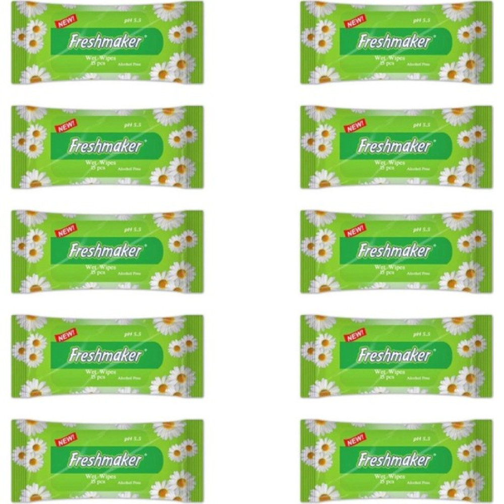 Freshmaker Islak Cep Mendil - Çiçeksi Kokular - 15 Adetlik 10 Paket Bebek Bakım Fiyatı