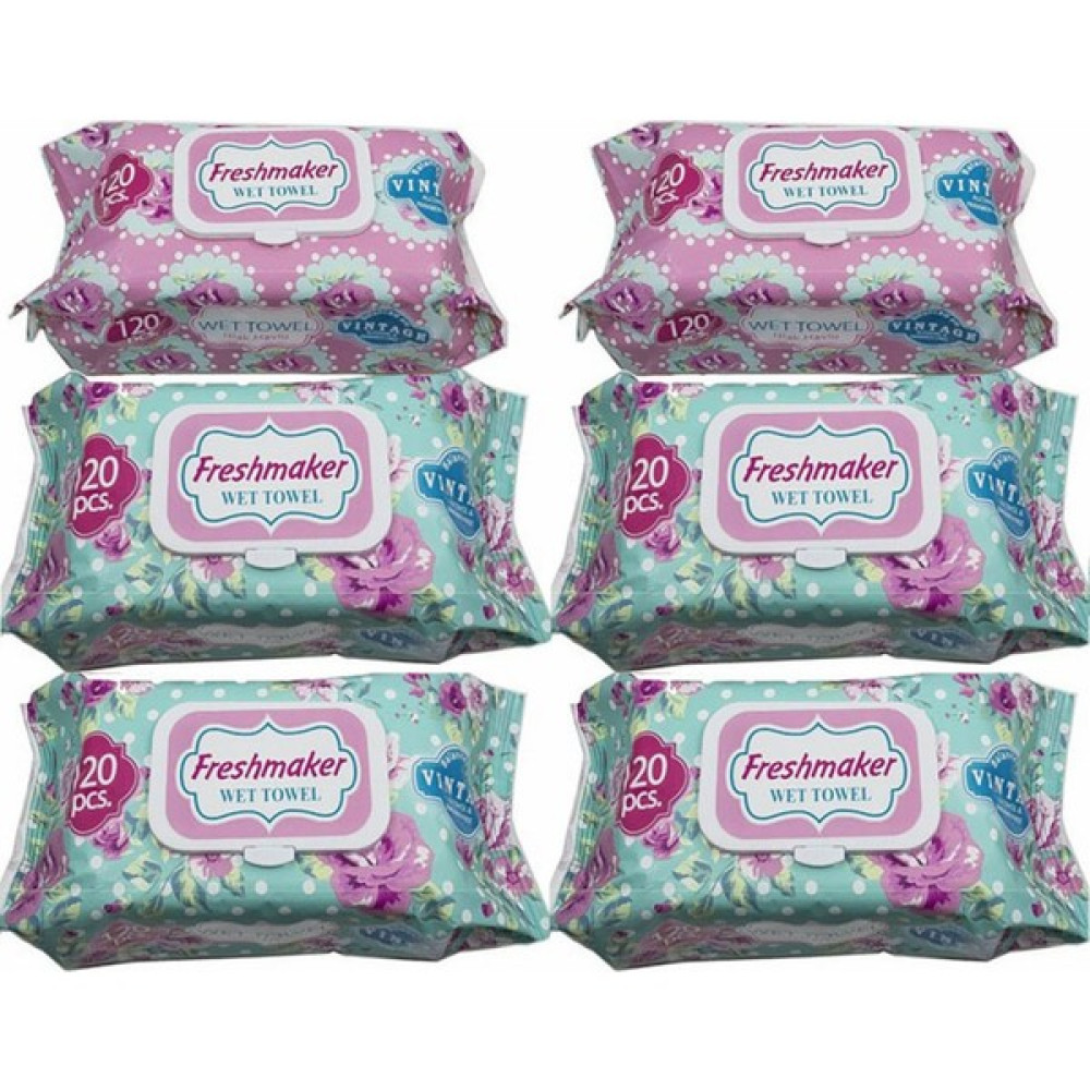Freshmaker Islak Havlu 120 Li Vintage 720 Yaprak - 120 Li 6 Paket Bebek Bakım Fiyatı