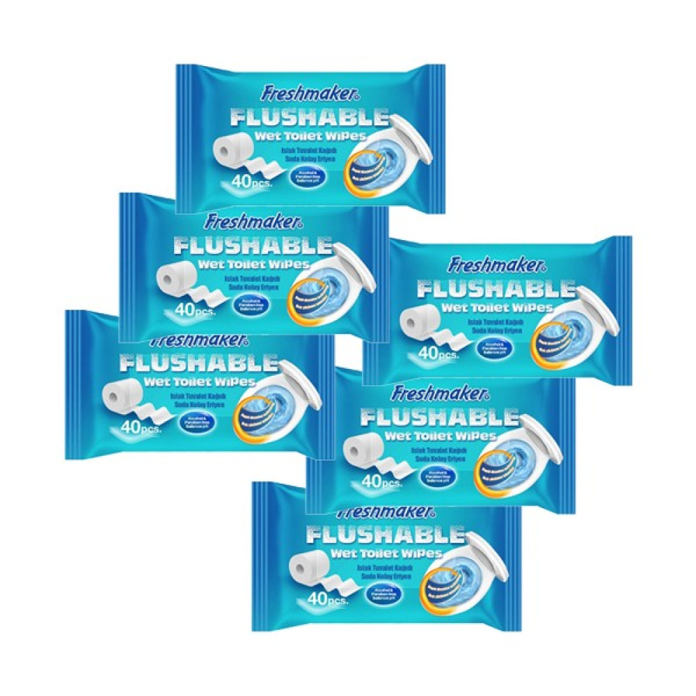 Freshmaker Islak Tuvalet Kağıdı 40 Yaprak 6 Paket - Koyu Mavi Tuvalet Kağıdı Fiyatı