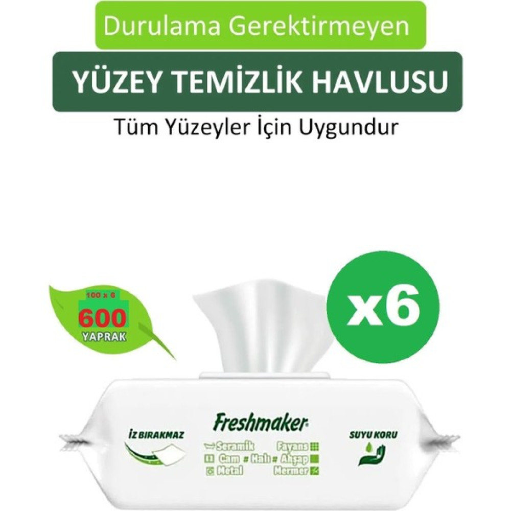 Freshmaker Yüzey Temizlik Havlusu 100 x 6 = 600 Yaprak Oto Boyaları Fiyatı
