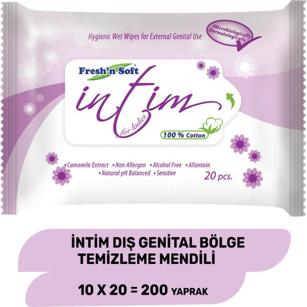 Fresh'n Soft Body Care - Intim Dış Genital Bölge Temizleme Mendili 10 Paket 200 Yaprak Oto Boyaları Fiyatı